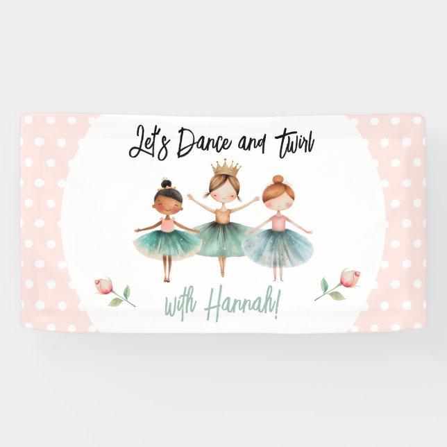 Ballerina Ballet Birthday Girl Banner (Horizontal)