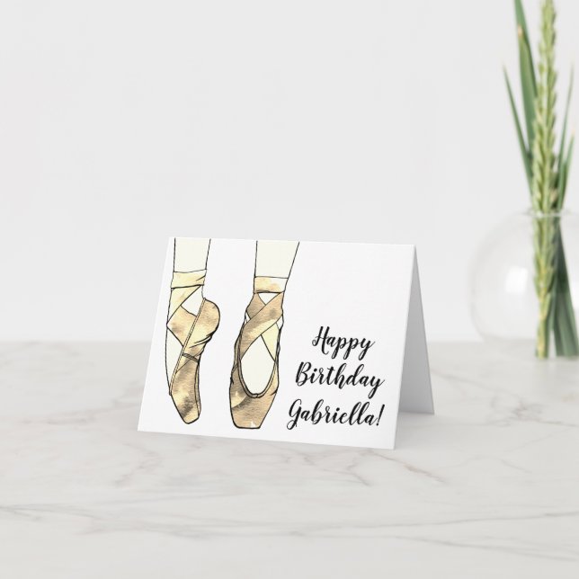 Ballerina Ballet Birthday Party Card (Front)