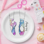 Ballerina Ballet Birthday Party Paper Plate<br><div class="desc">The classic ballerina point shoes looks just as elegant in this colourful watercolor print. Great for the ballet dancers or lovers in your life!  Customise with a celebratory phrase or the birthday girls name!</div>