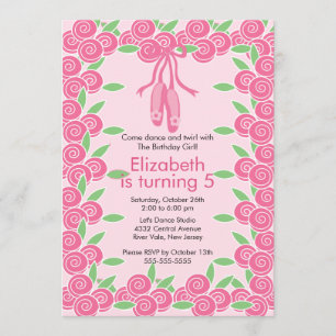 Ballerina  Ballet Dance Birthday Invitation