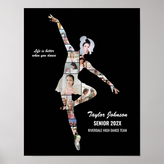 Ballerina Ballet Dance Custom Dancer Photo Collage Poster (Front)