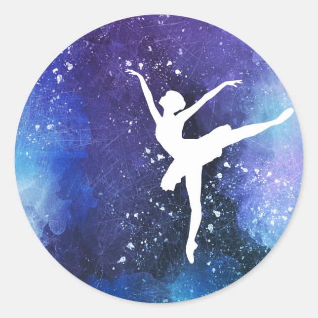 Ballerina/ballet dancer classic round sticker (Front)