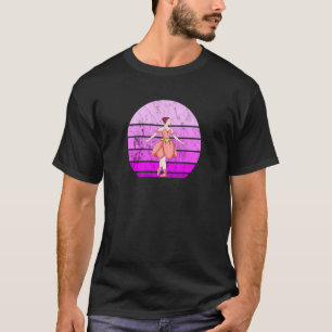 Ballerina Ballet Dancer Girl Retro Sunset Ballet D T-Shirt