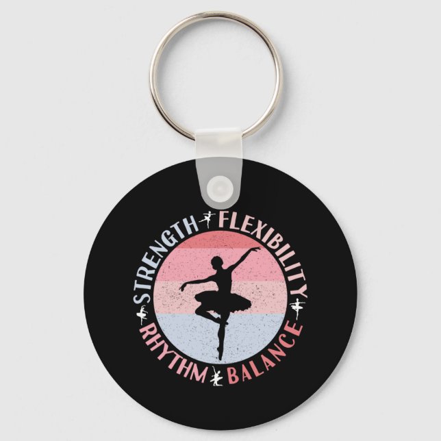 Ballerina Ballet Dancer - Mindset Values Key Ring (Front)