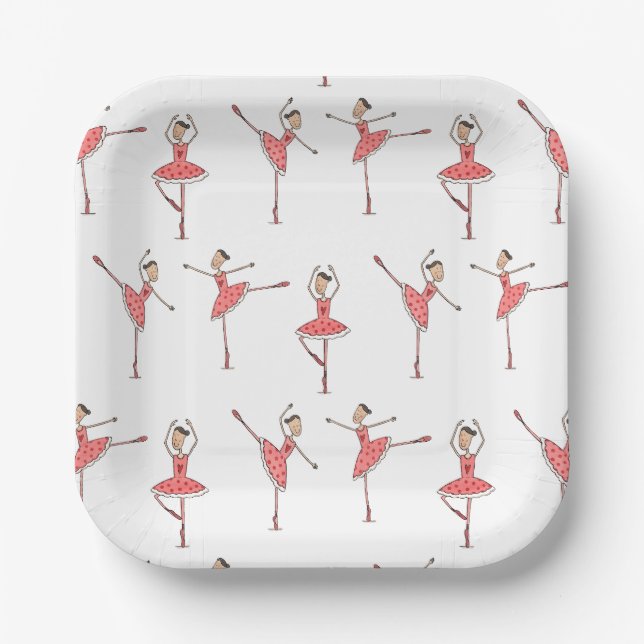 Ballerina Ballet Dancer Paper Plate (Front)