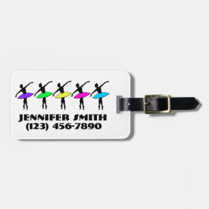 Ballerina Ballet Dancer Personalised Neon Tutus Luggage Tag