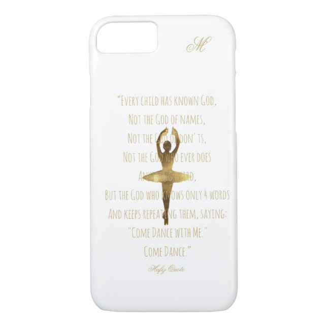 Ballerina Ballet Dancer Quote Monogrammed Case-Mate iPhone Case (Back)