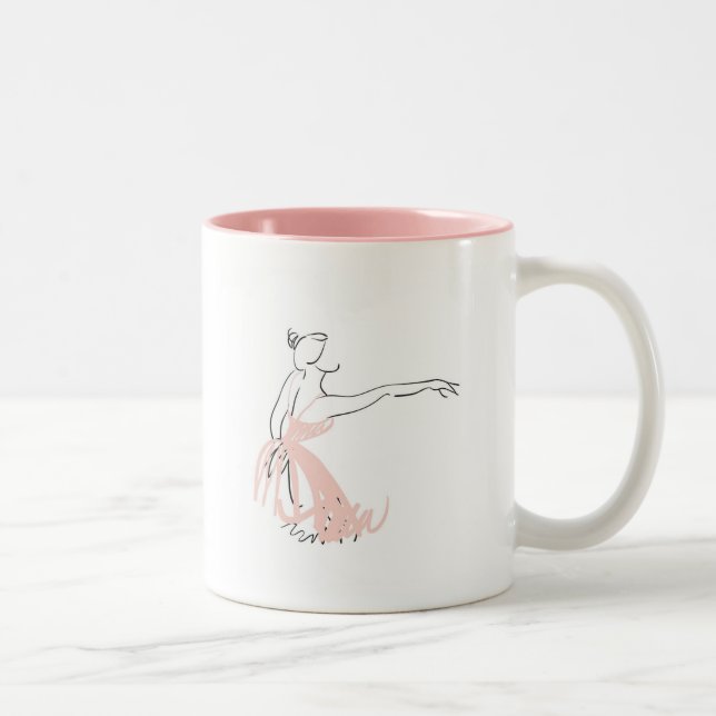 Ballerina ballet dancer Two-Tone coffee mug (Right)