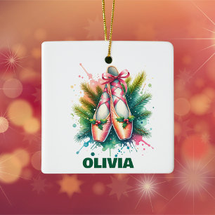 Ballerina Ballet Enthusiast Personalised Christmas Ceramic Ornament