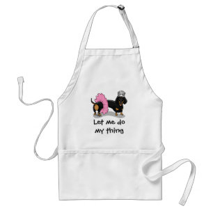 Ballerina Ballet Princess Dachshund (black & tan) Standard Apron