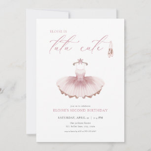 Ballerina Ballet Tutu Cute 2nd Birthday Invitation