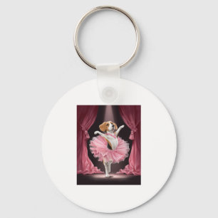 Ballerina Beagle � Funny Dog Dance Key Ring
