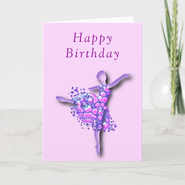 Ballerina Birthday Card Ballet Dancer Girl (Front)