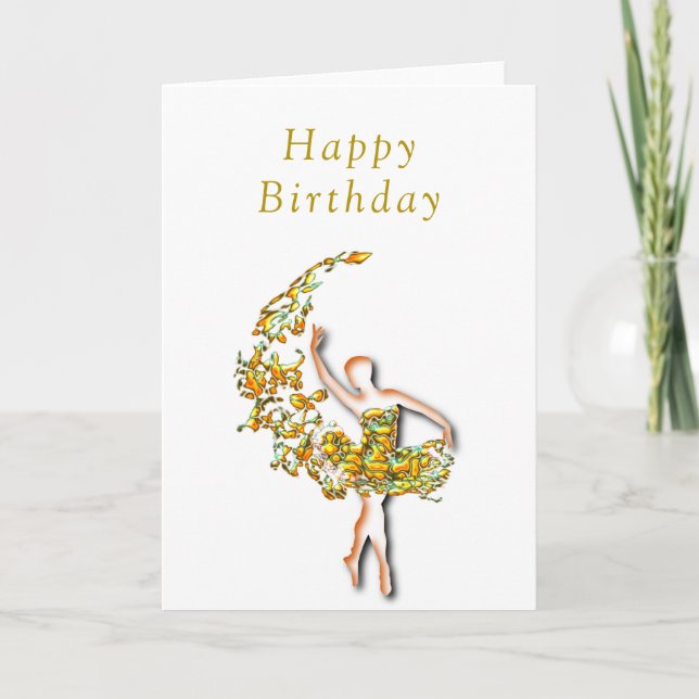 Ballerina Birthday Card Ballet Dancer Woman (Front)