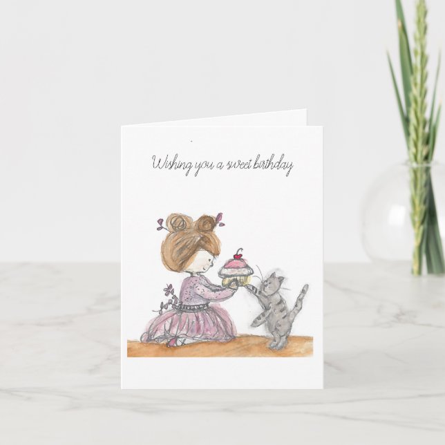 Ballerina birthday card for little girl (Front)