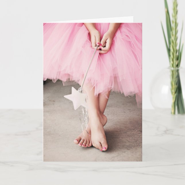 Ballerina Birthday Card (Girl in Tutu) (Front)