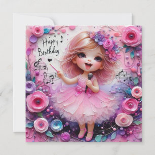 BALLERINA Birthday Card ~ young child ~ Pink ~