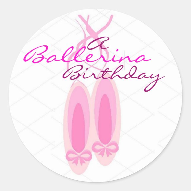 Ballerina Birthday Classic Round Sticker (Front)