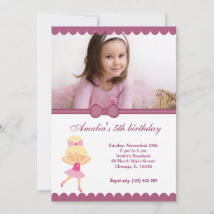 Ballerina Birthday Girl Invitation