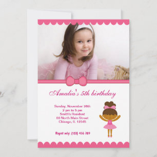 Ballerina Birthday Girl Invitation