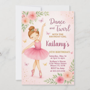 Ballerina Birthday Invitation