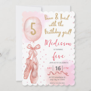 Ballerina Birthday  Invitation