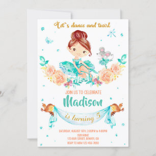 Ballerina birthday invitation Ballerina invitation