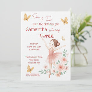 Ballerina Birthday Invitation – Pink Ballet Party 
