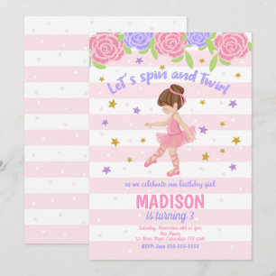 Ballerina Birthday Invitation - Tutu Invitation