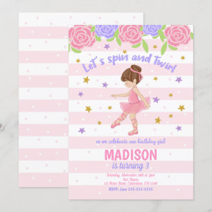 Ballerina Birthday Invitation - Tutu Invitation