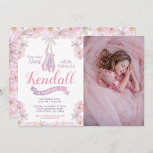 Ballerina Birthday Invitation with photo