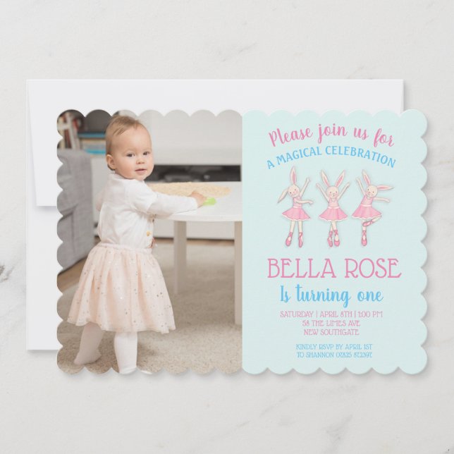 Ballerina Birthday Invitations (Front)