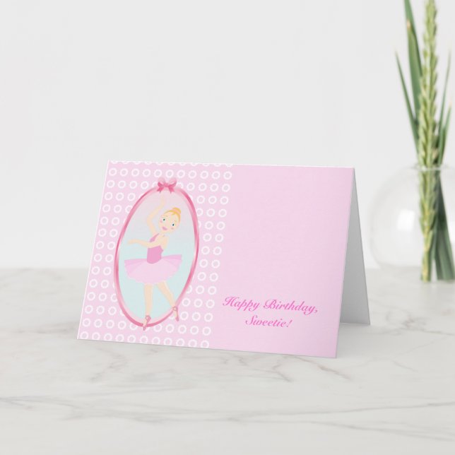 Ballerina birthday party card (Front)