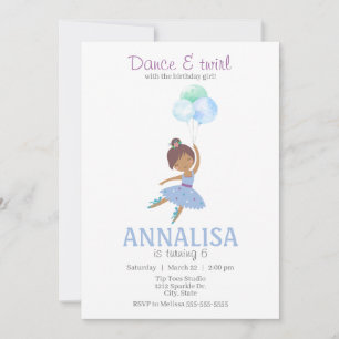 Ballerina Birthday Party, Dance and Twirl Tutu Invitation