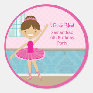 Ballerina Birthday Party Favour Stickers