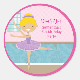 Ballerina Birthday Party Favour Stickers