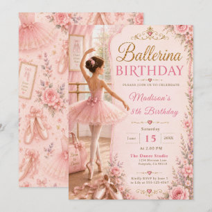 Ballerina Birthday Party Invitation
