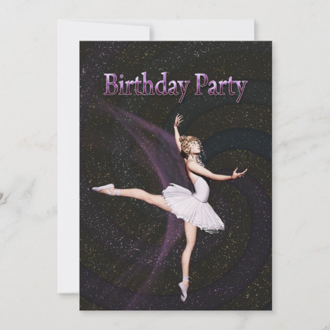 Ballerina Birthday party invitation (Front)