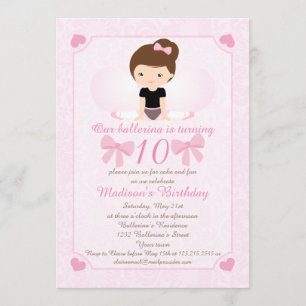 Ballerina Birthday Party Invitation