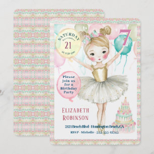 Ballerina Birthday Party Invitation
