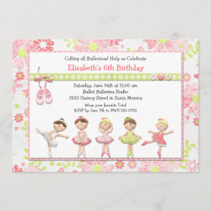 Ballerina Birthday Party Invitation