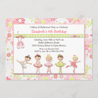Ballerina Birthday Party Invitation