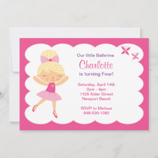 Ballerina Birthday Party Invitation