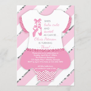Ballerina Birthday Party Invitation, Tutu, Pink Invitation