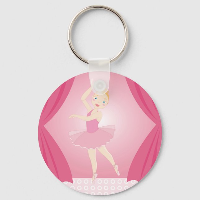 Ballerina birthday party key ring (Front)