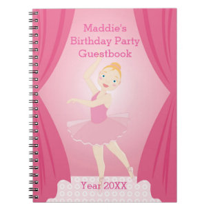 Ballerina birthday party notebook