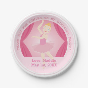 Ballerina birthday party paper plate