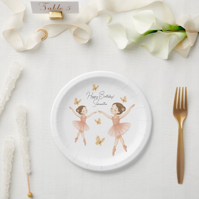 Ballerina Birthday Party Paper Plate – Pink Party (Wedding)