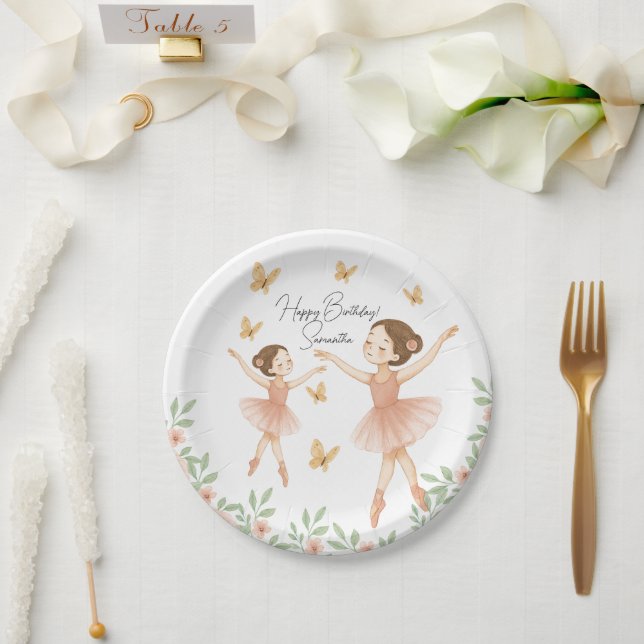 Ballerina Birthday Party Paper Plate – Pink Party (Wedding)