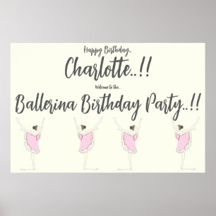 Ballerina Birthday Party Poster